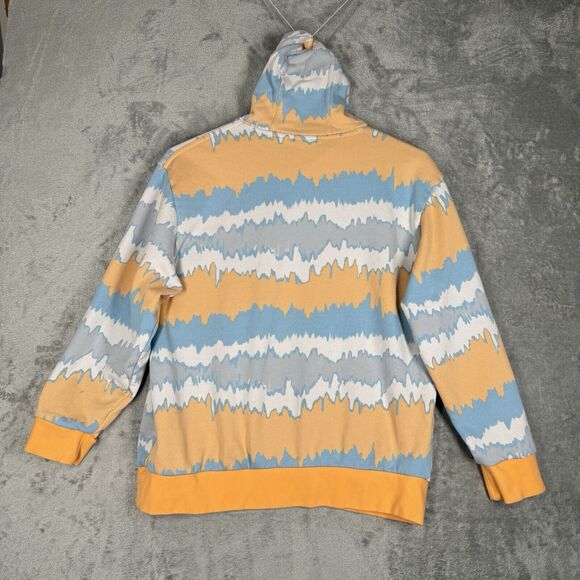 Adidas Adventure AOP Sweatshirt Men Medium Orange Blue Zig Zag Stripe Streetwear - Picture 3 of 12
